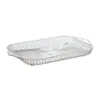 Plato de fruta cuadrado transparente para el hogar, de plástico PET, ligero y de lujo, para sala de estar, aperitivos, fruta seca, mesa de café, plato de dulces
