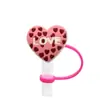 Nuevo tapón para pajilla de goma suave de silicona para el Día de San Valentín, tapón antipolvo de gran diámetro de 10 mm, funda protectora para pajilla, venta al por mayor