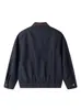 Jaqueta Jeans Patchwork Azul Retrô Nanxia com Lapela para Homens 2026 Nova Modelagem Solta Jaqueta Detroit