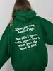 Sudadera con Capucha para Mujer, Estampado de Letras Lisas, Bolsillo Canguro, Cordón, para Sitio Web de Comercio Exterior Independiente