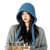 Gorro de punto para mujer, otoño e invierno, cálido, estilo coreano, hace que la cara se vea más pequeña, gorro de lana, adecuado para circunferencia de cabeza grande, versátil, protección para los oídos, gorro para clima frío