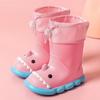 Botas de lluvia para niños con diseño de tiburón de dibujos animados, antideslizantes, impermeables, para niñas, primavera y verano, bonitas botas de lluvia con cordón para niños y niñas, zapatos de agua