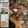 Mesa de comedor plegable de madera maciza, rectangular, para apartamentos pequeños, mesa y sillas de comedor para uso doméstico, modelo nuevo 2025, adecuada para viviendas de alquiler