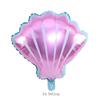 Balão de Filme de Alumínio Sereia Transfronteiriça Balão Formato Cauda de Concha de Princesa Decoração Arranjo para Festa de Aniversário Infantil
