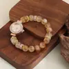 Nuevo Reloj de Moda Natural Amatista Diamante para Dama Pulsera Ajustable Libremente Reloj de Regalo para Mujer Reloj de Cuarzo