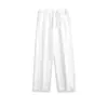 Pantalones rectos de cordón de ajuste limpio de estilo americano de moda de venta caliente de verano, pantalones versátiles de ajuste holgado vintage de moda para el trabajo