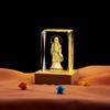 Cubo de cristal luminoso tallado con láser tridimensional 3D de Guanyin goteando, decoración artesanal para pasillos de adoración de Buda