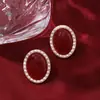 Agulha de Prata S925 Vermelho Vinho Luz Luxo Retrô Estilo Hong Kong Feminino Elegante Brincos de Pérola Joia Avançada para Orelha Atacado Transfronteiriço