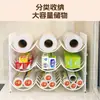 Estante de almacenamiento para film de cocina ondulado, estante multicapa apilable sin taladro para el interior del gabinete, escurridor de rejilla para cucharas y tenedores