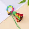 Anel de Fivela com Franja Curta e Grossa Estilo Xizang Acessório de Bolsa DIY Pingente Ornamento Pequeno Tecido à Mão Estilo Chinês
