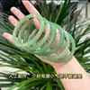 Atacado Pulseira Redonda de Vidro Vintage Tianshan Cui, Pulseira Redonda de Jade Sintético Cor da Lua Branca Gélida, Calcedônia de Aparência Feérica Que Não Desbota
