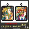 Caja Gahu Thangka Pintada a Mano con Incrustaciones Doradas Zha Ji La Mu Colgante de Collar de Vida Pasada y Presente Artesanía de Aleación Caja Thangka Portátil
