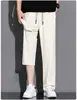 Pantalones Casuales Delgados de Seda de Hielo Pantalones Casuales para Hombre Verano Secado Rápido Streetwear Pierna Recta Deportivos Holgados Caída Larga