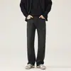 Jeans Tendência Estilo Americano com Design Preto Lavado para Homens, Jeans Versátil da Moda Casual Cool de Caimento Solto