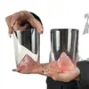Taza Rosa Vista Montaña Diseño Único Vaso de Cristal Montaña Simple Vaso de Agua Copa de Cóctel Taza Montaña Nevada Taza de Whisky Mujer