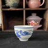 Tigela com Tampa de Cerâmica de Jingdezhen Doméstica Tigela com Tampa de Porcelana Azul e Branca Tigela de Chá Tigela de Chá Grande Tigela com Tampa Três Talentos Xícara de Chá Kung Fu