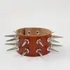 Joyería de Venta Caliente Transfronteriza Europea y Americana Estilo Punk Pulsera de Cuero PU de Doble Fila Pulsera de Tendencia de Personalidad de Motocicleta Pulsera