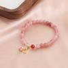 Pulsera de Piedra Natural de Nuevo Estilo para Mujer Vintage Simple Colgante de Calabaza Cristal Fresa Pulsera de Jade Sapa Pulsera de Estilo Chino