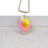 Collar de crisantemo de cristal colorido, venta caliente transfronteriza, joyería de flores reales con gemas del tiempo, cadena de suéter con flores secas.