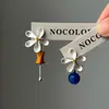 Pendientes Florales Asimétricos de Estilo Étnico Retro para Mujer, Temperamento Único, Pendientes Versátiles, Diseño de Nicho, Pendientes de Gama Alta
