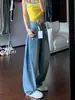 Jeans de Cintura Alta con Diseño de Chica Picante Retro Americano para Mujer, Moda de Verano, Pantalones Largos Desgastados Rotos