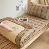 Nuevo modelo 2026 sábana acolchada de algodón 100% teñido en hilo de algodón lavado para dormitorio de estudiante, funda de colchón de una pieza