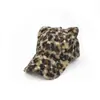 Nova Touca de Baseball de Terry com Estampa de Leopardo para Outono e Inverno com Orelhas, Fofa, Quente, Versátil, Moda de Rua, Boné Bico de Pato