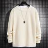 Suéter de cuello redondo de lana gofrada de dos piezas falsas transfronterizo para hombre Otoño e Invierno Suelto talla grande Camiseta base para hombre