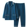 Pijamas Masculinos Outono e Inverno Engrossado Algodão Puro Sanduíche Quente Air Cotton Home Roupas Manga Longa Cardigan Plus Size Set