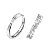 Anillo Pareja Candy Seiko Anillo de Pareja con Diamantes para Hombre y Mujer Anillo Abierto de Moda Entrelazado Moebius Ins