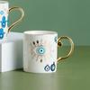 Estación independiente etiquetado transfronterizo en nombre de la taza de café de cerámica de moda ojo del diablo taza de café tendencia europea juego de platillo