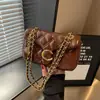 Elegante bolso de cadena con patrón de rombos para mujer, nuevo estilo de otoño 2026, bolso de hombro y bandolera inspirado en Chanel, bolso cuadrado pequeño versátil
