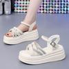 Zapatos de una sola capa con hebilla de una palabra, frescos y elegantes, estilo coreano, celebridad de internet 2024, transpirables, suela suave, sin cansancio, antideslizantes, sandalias