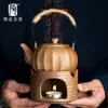 Cerámica Leña Vigas Elevadoras Hogar Cerámica Gruesa Tetera Retro Japonés Estufa Cálida para Té Cuerda Anti-Quemaduras Juego de Té Kung Fu