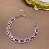 Pulseira de Topázio Azul Natural Pulseira Prata 925 Cristal Incrustado Diopsídio Peridoto Suporta Teste Cor Joia Tesouro para Mulheres