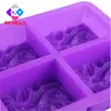 Molde de silicona para jabón ondulado de 4 agujeros molde de jabón rectangular molde de silicona para jabón de pulverización cuádruple