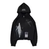 Sudadera con capucha y cremallera estampada Hip-Hop Retro Americana de Calle de Moda 2026 Otoño e Invierno para Hombres y Mujeres