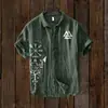 2024 Lançamento Estação Independente Transfronteiriço Elemento Carpa Impressão Digital 3D Camisa Solta Tendência Manga Curta Top Masculino