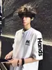 Nova Camiseta Masculina Tendência Estilo Chinês Bordado com Letras Algodão Pesado Manga Curta, Verão Design Solto Top High Street