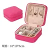 Caja de Joyería Mini con Espejo de Cruz Simple, Caja de Joyería Portátil para Viaje, Caja de Almacenamiento para Pendientes, Collares, Anillos, Caja de Joyería