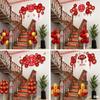 Decoración de Escaleras de Boda, Diseño de Habitación de Boda, Juego de Barandales, Suministros de Boda, Globos, Flores, Calcomanías con la Palabra Feliz, Colgantes