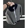 Estilo Old Money Suéter Cardigan Retro Unisex Otoño Invierno Holgado Casual Estilo Perezoso Versátil Prendas de Punto Abrigo Bloqueo de Color
