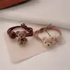 Nueva Diadema de Oso Flocado Color Café, Chica Dulce, Goma Elástica Linda, Lazo para el Cabello Versátil, Cuerda para el Cabello, Accesorios para el Cabello al por Mayor