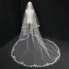 Véu de Noiva Véu de Casamento Estilo Igreja Com Barbatanas Renda Novo Mais Vendido Dupla Camada 3m Extra Longo Véu de Casamento