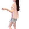 Top Polo de Color Bloque Texturizado con Bolsillo para Mujer Tallas Grandes, Nuevo Estilo Verano 2026, Corte Holgado, Camiseta de Manga Corta Adelgazante para Mujer