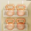 Estante de almacenamiento para cocina, especiero multicapa para puertas de gabinetes, caja de almacenamiento para montaje en pared para cebollas, jengibre y ajo, canasta pequeña colgante sin perforación