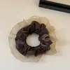 Elástico de Cabelo Elegante de Renda Plissada com Rede, com Toque de Luxo, Versátil Amarração de Cabelo de Organza, Faixa de Cabelo Estilo Coreano de Celebridade da Internet para Mulheres