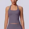 Top Halter Cuadrado Transfronterizo de Nuevo Estilo con Hermoso Diseño en la Espalda, Almohadilla en el Pecho, Alta Elasticidad, Chaleco Largo para Correr, Fitness, Yoga, Chaleco Deportivo sin Costuras