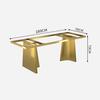 Suporte para Mesa de Jantar Retangular de Mármore Pernas de Mesa de Aço Inoxidável Pé de Mesa de Jantar de Pedra de Luxo Base de Mesa de Chá
