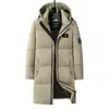 Abrigos largos de algodón gruesos para hombre y mujer al por mayor para invierno, a prueba de viento y cálidos, adecuados para parejas, ropa para exteriores con capucha desmontable, modelo 9527